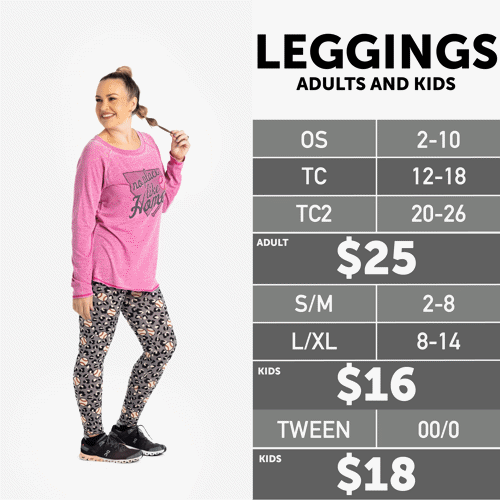 For the Win Leggings Size Chart